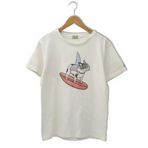 エンドレスサマー The Endless Summer TES クルーネック 半袖 パグプリント コットン Tシャツ M WHITE ホワイト メンズ_画像1