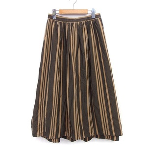 a-ruene-enRNA-N flair skirt long mi leak height stripe pattern gya The - long tail cotton M beige ash /HT33 lady's 