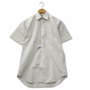 LORDGENT チェック コットン リネン ブレンド 半袖 シャツ 胸ポケット付き 36-94 メンズ