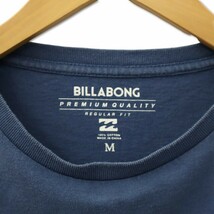 ビラボン BILLABONG ロゴプリント 長袖 クルーネック コットン Tシャツ M BLUE ブルー メンズ_画像4