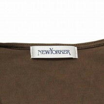 ニューヨーカー NEWYORKER 半袖 Tシャツ スクエアネック スカラップレース 刺繍 カットソー プルオーバー M ダークブラウン/7 レディース_画像6