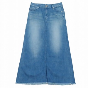  Yanuk YANUK Denim джинсы semi узкая юбка длинный макси длина cut off Zip fly S голубой /4 женский 