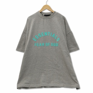 エフオージー エッセンシャルズ FOG ESSENTIALS 8317-343-1670-1950 クルーネック 半袖 エンボスプリント Tシャツ カットソー M グレー