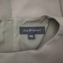 ジルスチュアート JILL STUART ダブルフェイス×タイプライター ノースリーブ 切替 フレア ロングワンピース グレージュ FR レディース_画像3