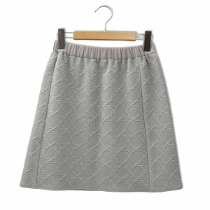  Language Language waist rubber knee height trapezoid skirt GRAY gray lady's 