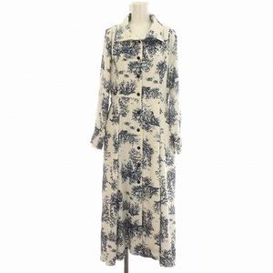 アメリ Ameri VINTAGE UNDRESSED TURTLE NECK DRESS シャツワンピース 長袖 ロング M 白 ネイビー