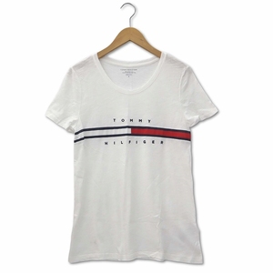 トミーヒルフィガー TOMMY HILFIGER 国内正規 フラッグ ショートスリーブ Tシャツ カットソー 白 M レディース