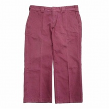 ディッキーズ Dickies ワーク チノパン パンツ ボトムス ジップフライ ズボン クロップド 1221725 36インチ 180/86A ボルドー 紫系 メンズ_画像1