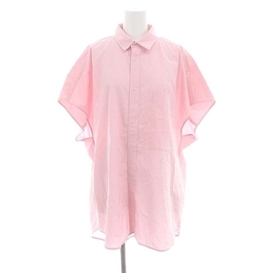 エイトン ATON 23SS MICRO SHRINK LAWN オーバーサイズシャツ ブラウス 半袖 2 M ピンク /SY ■OS レディース