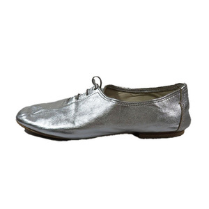 E.PORSELLIporuseli flat shoes JAZZ LAMINATA jazz shoes race up round tu shoes silver 39 lady's 