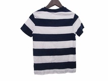 ポロ ラルフローレン POLO RALPH LAUREN 半袖 カットソー Tシャツ ボーダー ロゴ ネイビー ホワイト 6 約120cm キッズ_画像2