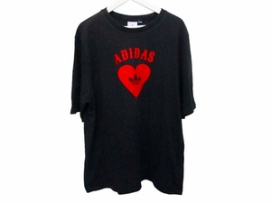 アディダスオリジナルス adidas originals プリント Tシャツ カットソー ハート ロゴ 黒 ブラック メンズ