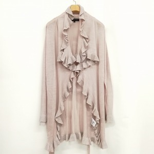  Citrus Notes CITRUS nOTES beautiful goods frill cardigan lame long sleeve thin belt silk L Pink Lady -s