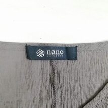 ナノユニバース nano universe 美品 楊柳 ノースリーブワンピース ロング丈 ボタン コットン F ブラウン レディース_画像3