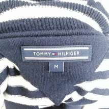 トミーヒルフィガー TOMMY HILFIGER 美品 ハイネック セーター ボーダー ニット タートルネック M ネイビー ホワイト レディース_画像4