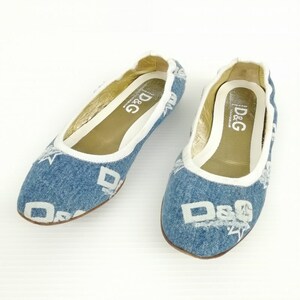ti-&ji- Dolce&Gabbana Dolce & Gabbana D&G Denim ballet shoes pumps Logo damage processing 36.5 blue lady's 