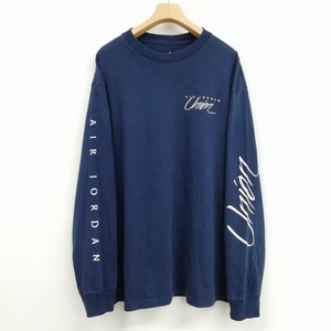 ナイキ NIKE 23SS Jordan × UNION Long Sleeve T-Shirt DV7341-419 ジョーダン ユニオン コラボ Tシャツ 長袖 L ネイビー メンズ