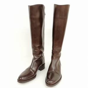  Sartre SARTORE SR2470 jockey boots leather long boots back Cross beautiful goods 37 Brown lady's 