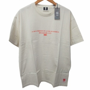 未使用品 キスニューヨークシティ KITH NYC ×Frank Lloyd Wright タグ付 23年製 プリントTシャツ カットソー 半袖 白 ベージュ系 L