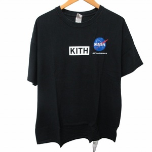 未使用品 キスニューヨークシティ KITH タグ付 ゲリラヴィンテージシリーズ NASA 60th Anniversary GILDAN Tシャツ カットソー 半袖 黒 XL