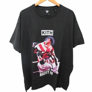 未使用品 キスニューヨークシティ KITH NYC ×ROCKY ロッキー コラボ タグ付き IV VINTAGE TEE プリントTシャツ カットソー 半袖 黒 XL