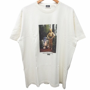 未使用品 キス KITH×STAR WARS スターウォーズ タグ付 23AW JAPANEASE POSTER TEE Tシャツ C-3PO R2-D2 ベージュ系 L