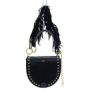 サカイラック sacai luck horseshoe coinpurse フリンジ ハンドバッグ ワンハンドル ショルダーバッグ ワンショルダー 2way 黒 S005-02