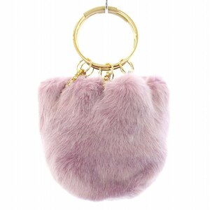 ハーリップトゥ Her lip to Crystal Faux Fur Mini Bag ハンドバッグ ビジュー 紫 ラベンダー /TK レディース