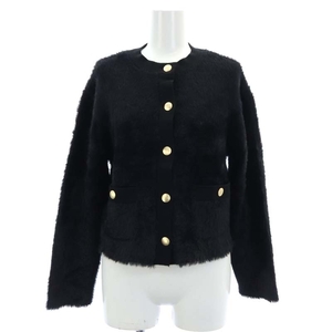  Untitled UNTITLED shaggy molding cardigan knitted long sleeve 0 black black /NR #OS lady's 