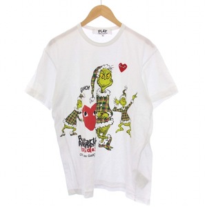 プレイコムデギャルソン PLAY COMME des GARCONS グリンチ GRINCH AD2017 Tシャツ カットソー 半袖 クルーネック XL 白 メンズ