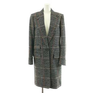  Chloe CHLOE Chesterfield coat long height check pattern wool . outer 36 M black black /AN28 lady's 