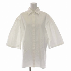 マックスマーラ MAX MARA 22SS Cotton poplin shirt コットン ポプリン ルーズフィット シャツ ブラウス 七分袖 38 M 白 111104216