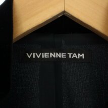 ヴィヴィアンタム VIVIENNE TAM ジャケット ショート丈 フリル ベロア 38 M 黒 ブラック 07275851 /BM レディース_画像4