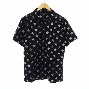 MINEDENIM Hazy Star Denim S/S Open Collar SH オープンカラーシャツ 半袖 総柄 USED加工 1 S 黒 ブラック 2205-5002