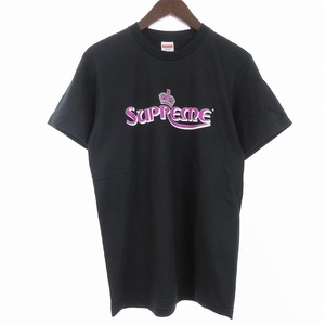 シュプリーム SUPREME 23SS CROWN tee Tシャツ カットソー 半袖 クルーネック 丸首 ロゴ プリント 黒 ブラック S メンズ