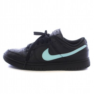 ナイキ NIKE BY YOU DUNK LOW バイユー ダンク ロー スニーカー シューズ ロゴ レザー 9.5 27.5cm 黒 ブラック 水色 DO7423-900