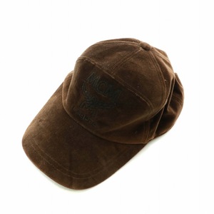  M si- M MCMreje-ruLegere hat cap suede Logo embroidery tea color Brown /XZ #GY11 men's 