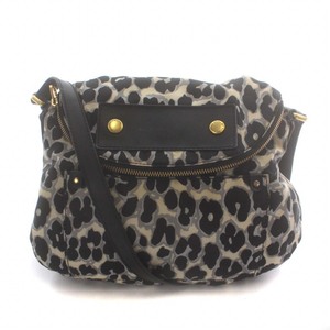 マークバイマークジェイコブス MARC by MARC JACOBS ショルダーバッグ ヒョウ柄 レオパード マグネット ロゴ 黒 グレー M3134046