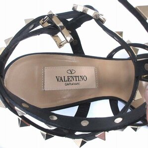 未使用品 ヴァレンティノ ガラヴァーニ VALENTINO GARAVANI サンダル ハイヒール ロックスタッズ ストラップ レザー 35.5 22.5cm 黒の画像5