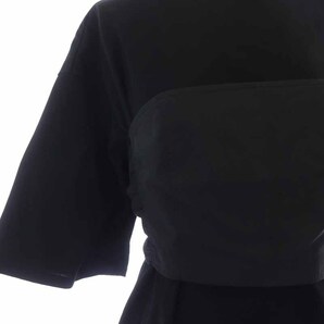 ルシェルブルー LE CIEL BLEU ビスチェトップス Tシャツ カットソー 五分袖 バックリボン オーバーサイズ 36 S 黒 ブラックの画像6