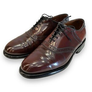 アレンエドモンズ Allen Edmonds サドルシューズ プレーントゥ 革靴 ウィングチップ ビジネス 7 25.5cm 茶 ブラウン メンズ