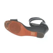 チエミハラ CHIE MIHARA アンクルストラップ レザーサンダル 靴 37.5 ブラック 黒 レディース_画像4