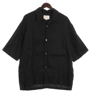 スティルバイハンド STILL BY HAND FRENCH LINEN OPEN COLLAR SHIRT オープンカラー リネン シャツ 半袖 SH06232 ブラック 46 メンズ