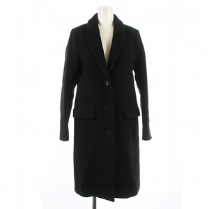  theory ryukstheory luxe HENSON NANA Chesterfield coat long wool 38 M black black /KU lady's 