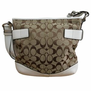 コーチ COACH F03574 シグネチャー ワンショルダーバッグ レザー切替 シルバー金具 茶 ブラウン系 0502 ■GY14 レディース