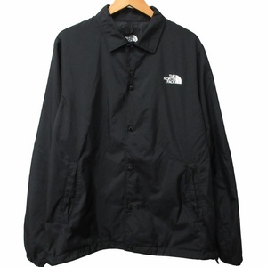 ザノースフェイス THE NORTH FACE 美品 ナイロンコーチジャケット ドローコード ワンポイントロゴ 黒 ブラック XLサイズ NP22030