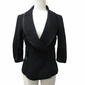  Grace Continental GRACE CONTINENTAL tailored jacket blaser wool . black black 36 approximately S~M size 0426 #GY12 lady's 