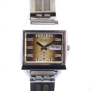 SEIKO LORDMATIC ヴィンテージ 腕時計 ウォッチ アナログ カットガラス スクエア デイデイト 自動巻き 23石 シルバーカラー