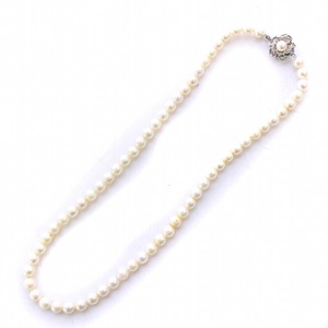 本真珠 リアルパール ネックレス 留め具シルバー 7mm 白 ホワイト /KW ■GY11 レディース