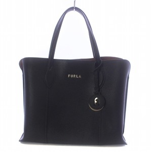 フルラ FURLA ヴィットリア エム トート VITTORIA M TOTE ハンドバッグ ロゴ ゴールド金具 レザー 黒 ブラック WB00420 /AQ